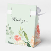 赤面ピンクのオレンジ色のフローラの結婚水色 フェイバーボックス (裏面サイド)