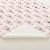 赤面ピンクのクリスマスキャッツ シェルパブランケット (3/4)