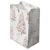 赤面ピンクのクリスマスツリー ミディアムペーパーバッグ (裏面アングル)