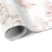 赤面ピンクのクリスマスツリー ラッピングペーパー (ロールコーナー)