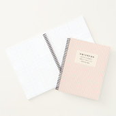 赤面ピンクのクリームの背景ストライプの緩和曲線 ノートブック (内部)