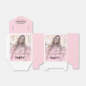 赤面ピンクのグラデーションのフォト誕生日 フェイバーボックス (折り畳みなし)