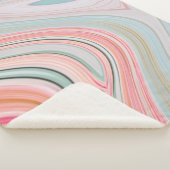 赤面ピンクのコーラルミントグリーンのレインボーマーブル渦巻き シェルパブランケット (3/4)