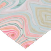 赤面ピンクのコーラルミントグリーンのレインボーマーブル渦巻き テーブルクロス (アングル)