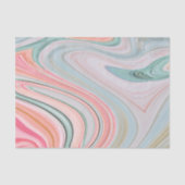 赤面ピンクのコーラルミントグリーンのレインボーマーブル渦巻き 薄葉紙 (正面)
