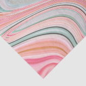 赤面ピンクのコーラルミントグリーンのレインボーマーブル渦巻き 薄葉紙 (詳細)