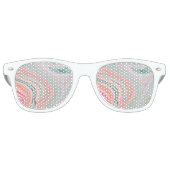 赤面ピンクのコーラルミントグリーン大理石の渦巻き虹 レトロサングラス (正面)