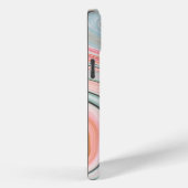 赤面ピンクのコーラルミントグリーン大理石の渦巻き虹 Case-Mate iPhoneケース (裏面 / 右)