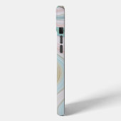 赤面ピンクのコーラルミントグリーン大理石の渦巻き虹 Case-Mate iPhoneケース (裏面 / 左)