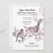 赤面ピンクのシナモンカントリーバードサマーシック 招待状 (正面)