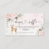 赤面ピンクのスノーフレーク鹿おむつラッフル エンクロージャーカード (正面)