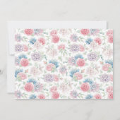 赤面ピンクのティアド・ケーキ多肉ウェディングシャワー 招待状 (裏面)