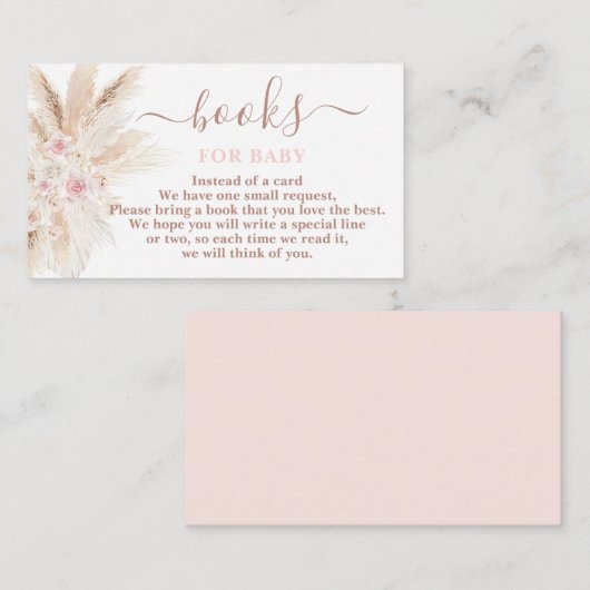 赤面ピンクのトロピカルブックでベビーガールカード エンクロージャーカード (正面/裏面)