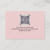 赤面ピンクのトンボフローラ本ベビー詩QR エンクロージャーカード (裏面)