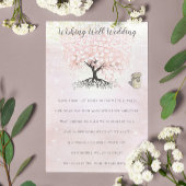 赤面ピンクのハート葉ウィングウェル結婚ズ エンクロージャーカード