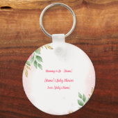 赤面ピンクのバラでママと一緒に楽しめるパーソナライズされた キーホルダー (正面)