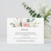 赤面ピンクのバラとユーカリのエンクロージャカード エンクロージャーカード (スタンド正面)