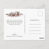 赤面ピンクのバラのスイープサンキューカード ポストカード (裏面)