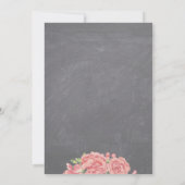 赤面ピンクのバラの牡丹の黒板ベビーシャワー 招待状 (裏面)