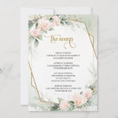 赤面ピンクのバラの緑のバチェロレッテ週末 招待状 (裏面)