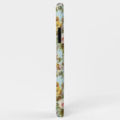 赤面ピンクのバラの花アートパターンOn Light Blue Case-Mate iPhoneケース (裏面/右)