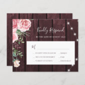 赤面ピンクのバラ素朴なブルゴーニュ結婚ーの (正面/裏面)