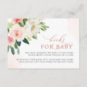 赤面ピンクのバラ花ブックリクエストカード エンクロージャーカード (正面)