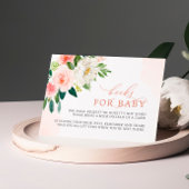 赤面ピンクのバラ花ブックリクエストカード エンクロージャーカード