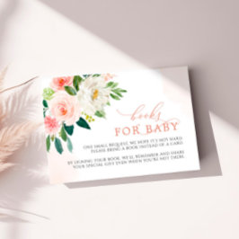 赤面ピンクのバラ花ブックリクエストカード エンクロージャーカード