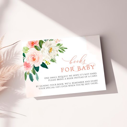 赤面ピンクのバラ花ブックリクエストカード エンクロージャーカード