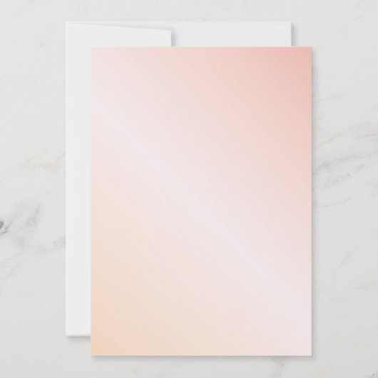 赤面ピンクのバラ金ゴールドフローラ結婚緑 招待状 (裏面)