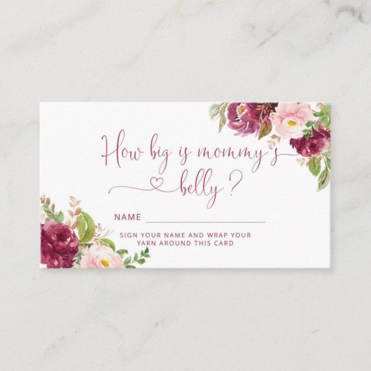 赤面ピンクのバーガンディどのように大きいママの腹 エンクロージャーカード (正面)