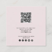 赤面ピンクのビジネスは友人の紹介カードを参照 スクエア名刺 (裏面)