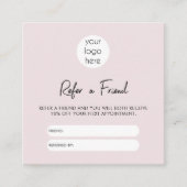 赤面ピンクのビジネスは友人の紹介カードを参照 スクエア名刺 (正面)