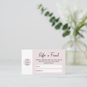 赤面ピンクのビジネスは友人の紹介カードを参照 名刺 (スタンド正面)