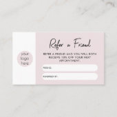 赤面ピンクのビジネスは友人の紹介カードを参照 名刺 (正面)