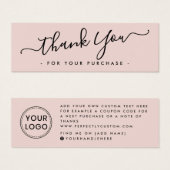 赤面ピンクのビジネス感謝していロゴを挿入する (正面&裏面)