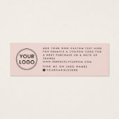 赤面ピンクのビジネス感謝していロゴを挿入する (裏面)