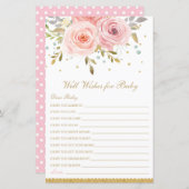 赤面ピンクのフローラが赤ちゃんのシャワー活動を願う (正面/裏面)