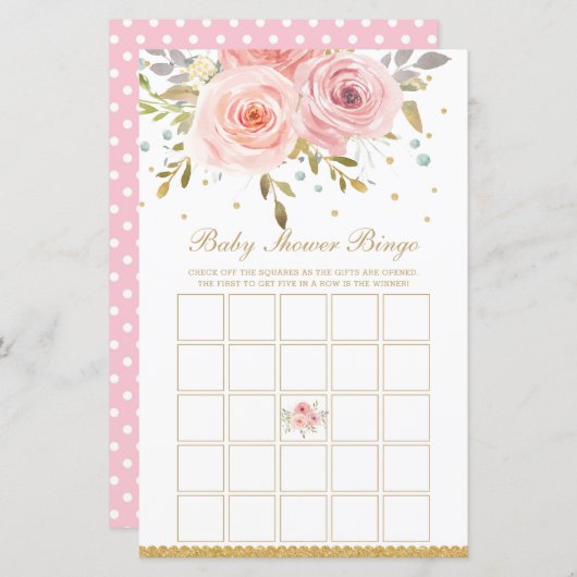 赤面ピンクのフローラが赤ちゃんのシャワー活動を願う (正面/裏面)