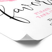 赤面ピンクのフローラの好意を取るワンサイン ポスター (角)