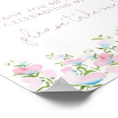 赤面ピンクのフローラの好意サイン ポスター (角)