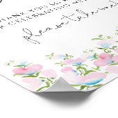 赤面ピンクのフローラの好意サイン ポスター (角)