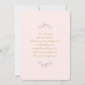 赤面ピンクのフローラの赤ちゃんシャワーガール 招待状 (裏面)