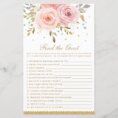 赤面ピンクのフローラはゲストベビーシャワーゲームを見つける (正面)