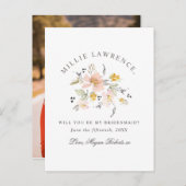 赤面ピンクのフローラは私の花嫁の写真になる インビテーションポストカード (正面/裏面)