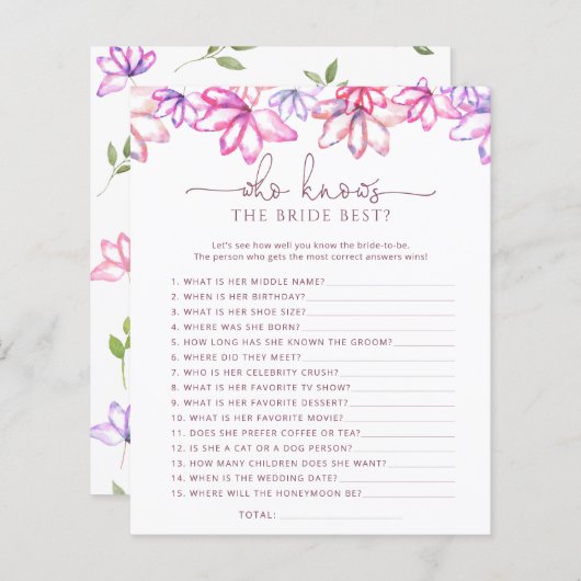 赤面ピンクのフローラは花嫁のゲームを知っ最高のている (正面/裏面)