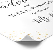 赤面ピンクのフローラアドバイスとウェルウィッシュのサイン ポスター (角)