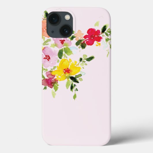 赤面ピンクのフローラガーデン水の色ケースメイトiPho Case-Mate iPhoneケース (裏面)