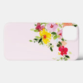 赤面ピンクのフローラガーデン水の色ケースメイトiPho Case-Mate iPhoneケース (裏面 (横))